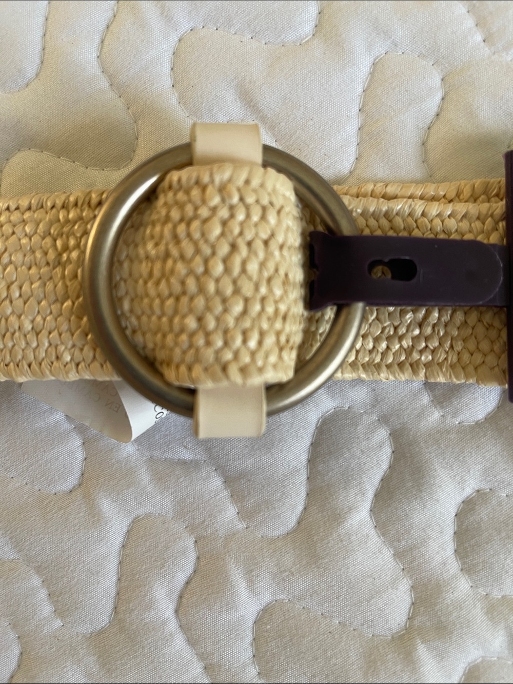 Ava & Viv Light Beige Stretch Belt with Pewter Buckle Size 1X-2X NWT - Picture 4 of 6